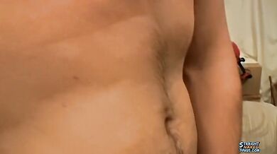 Straight Lad Drains His Huge Balls