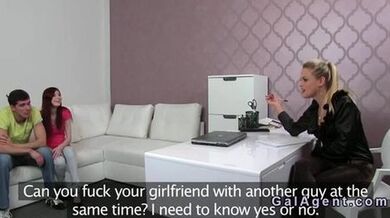 Female agent has threesome casting