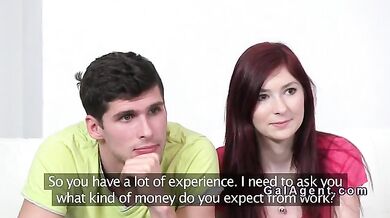 Female agent has threesome casting