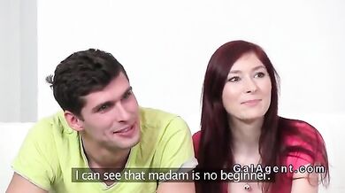 Female agent has threesome casting