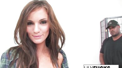 Gorgeous Small TIttied Brunette Loves Taking Some Big Black Cock