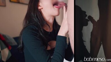 Big load of cum straight into throat! Showing off my tongue skill ????