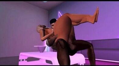 IMVU Latina woman gets pounded by Black man in her room
