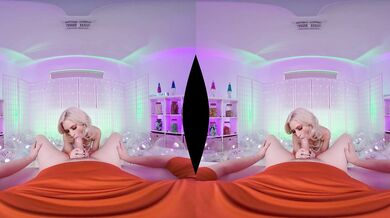 Swallowbay - Hot skinny blonde Kiara Cole big dick sucking and gagging VR