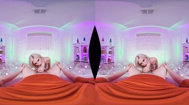 Swallowbay - Hot skinny blonde Kiara Cole big dick sucking and gagging VR