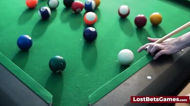 Hot lesbians with amazing big boobs are playing a strip game together