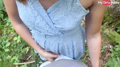 Pov Real Amateur LuckyLucy18 Offers Blowjob to Big Cock Outdoors In The Woods - Mydirtyhobby