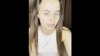 Beautiful bitch in white lingerie shows her breasts????