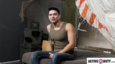 Newbie Soldier Sebastian Green Rails Military Hunk