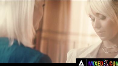 Mixedx - Two Stunning Blonde Lesbians Eat Each Other'S Pussies And Screw Them With Toys - Zazie Skymm (Christina Shine, Kristina Blond)