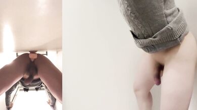 バレたら即終了！隣の部屋に同僚がいる状況で声を我慢してアナニー