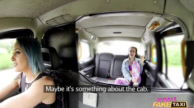 Female Fake Taxi - Tattooed lesbians fuck each other with sex toy
