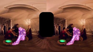 Halloween Hocus Pocus Foursome: Three Sexy Witches Use Their Spells to Make You Beg for More