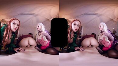 Halloween Hocus Pocus Foursome: Three Sexy Witches Use Their Spells to Make You Beg for More