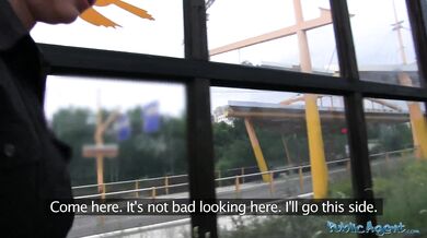 Public Agent - cute short hair redhead Czech girl-next-door swallows a load