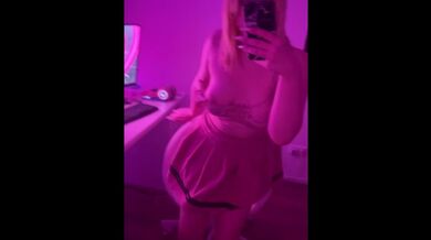 Cute student touches her nipple