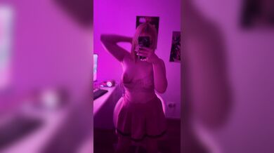 Cute student touches her nipple