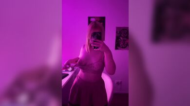 Cute student touches her nipple