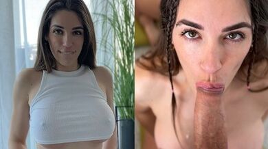 ???? She knows how to seduce with a big cock in her mouth (cum face and cum tits ???? - compilation