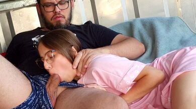 I WATCH TV WITH MY STEPSISTER AND MAKE HER SUCK MY COCK - Nicoli NOW