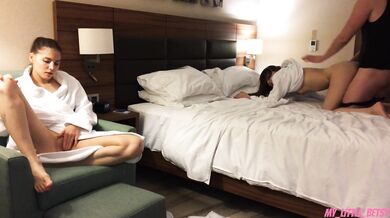 First I Fuck My GF And Then Her Friend - Cum Inside Their Pussies