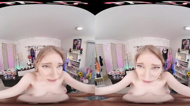 FuckPassVR - Melody rides you in cowgirl, her natural tits slapping, sweat trickling down her curves in VR