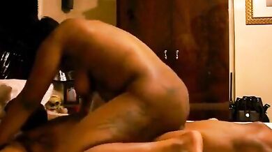 Black Amateur Couple's Late-Night Passion