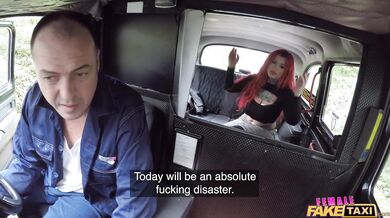 Female Fake Taxi - She uses her big bouncy boobs to reduce the mechanic