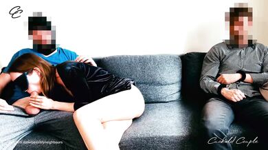 Cum Kissing Couple - Hotwife Swaps Cum with Husband After Stranger Sex - CuckoldCouple11