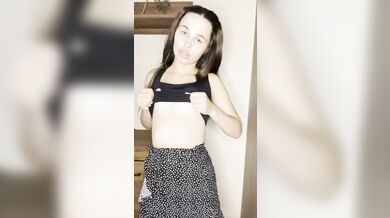 Beautiful bitch in dark lingerie shows her breasts????