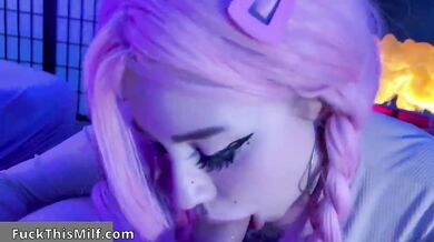 Close Up Languid Slobbery Throat Romantic Gentle Blowjob Cumshot In Mouth