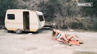 Selvaggia Fucks Outdoor With Big Cock Stud By The Trailer - MAMACITAZ
