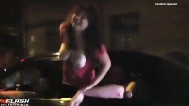 Flashing Big Boobs On The Street