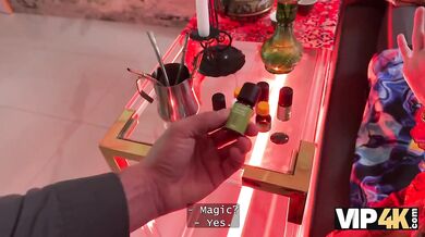 VIP4K. Sexy teen witch Una Fairy sucks big collectors cock (Witch_sex Witch_sex)