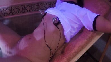 A lewd masochist is restrained in an SM chair. Continuous orgasm with vibrator PART9