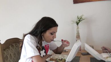 Hot and Horny LEONS TV Girls show how to give handjob behind the scenes with mini skirt panties under their dresses try on