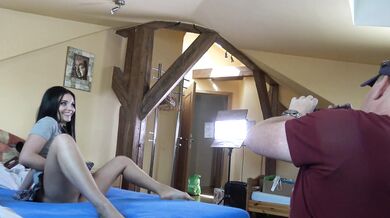 Hot and Horny LEONS TV Girls show how to give handjob behind the scenes with mini skirt panties under their dresses try on