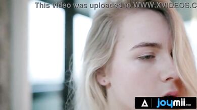 Joymii - Blond Girl Masturbates With Stepbrother Fantasy While He Cums Inside Her