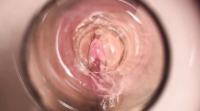 Camera deep inside Mia's tight creamy pussy