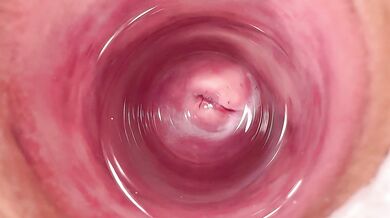 Camera deep inside Mia's tight creamy pussy