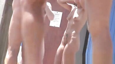 Sexy nudist chicks are being filmed on the beach