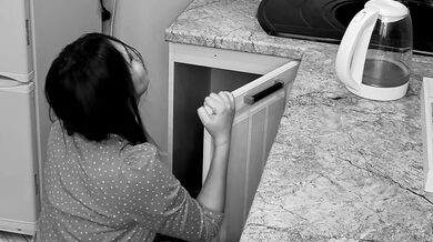 My horny stepmom fucked a locksmith and then woke up. LoL