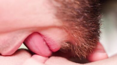 Sensitive close-up pussy licking