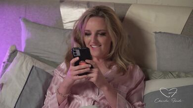 It's Naughty Blonde Charlie Forde Sexting & Squirting Before Going To Bed!
