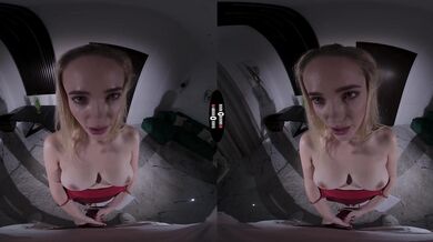 Blond girl is sucking hard