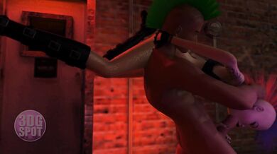 3DGSPOT - Wild Punk Girl Lets Huge Dick Stranger Throat Her In Multiple Positions! 3D ANIMATION!