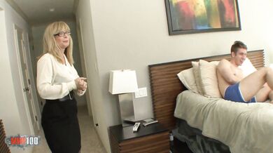 Intenational famous Nina Hartley fucking a young dick