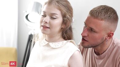 Chubby teen with long hair gets it in her sweet ass