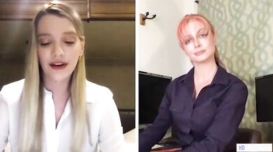 Secret Office Lesbian Relationship Continues On Webcam - Kenna James, Serene Siren