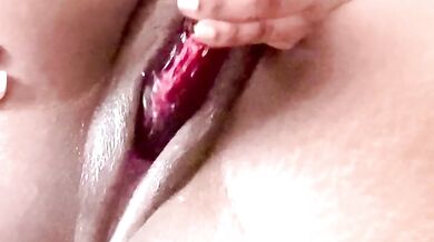 Ebony Watching porn playing with fat pussy till it squirts